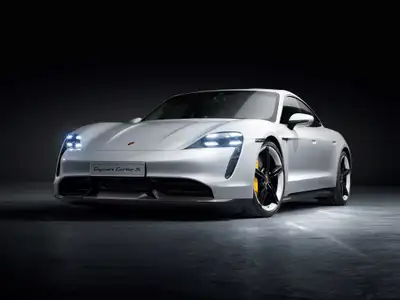 Porsche Taycan Turbo S Base Trim · White with Orange - Image 1